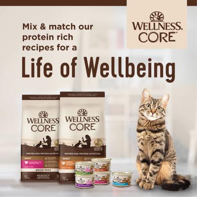 Show full view: Wellness CORE Natural Grain-Free Turkey & Chicken Liver Pate Canned Kitten Food, 5.5-oz, case of 24 slide 8 of 12