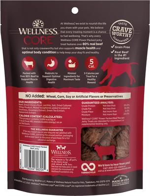 Show full view: Wellness CORE Power Packed Beef Grain-Free Jerky Dog Treats, 4-oz bag slide 3 of 12