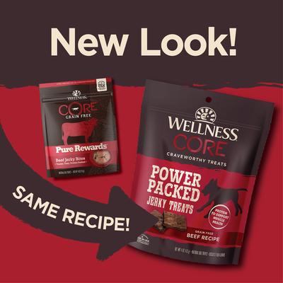 Show full view: Wellness CORE Power Packed Beef Grain-Free Jerky Dog Treats, 4-oz bag slide 4 of 12