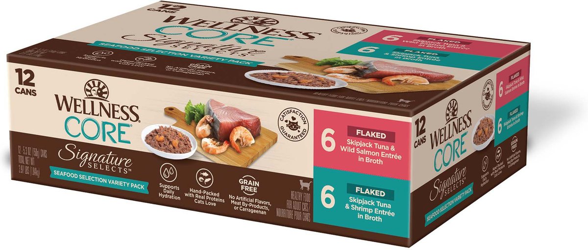 Wellness Signature Selects Seafood Selection Variety Pack Grain-Free Flaked Wet Cat Food