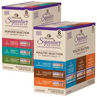 Show full view: Wellness CORE Signature Selects Seafood Selection Variety Pack + Poultry Selection Variety Pack Canned Cat Food slide 1 of 10