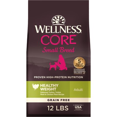 Wellness Wellness CORE Small Breed Healthy Weight Adult Grain-Free High-Protein Natural Turkey Dry Dog Food, 12-lb bag