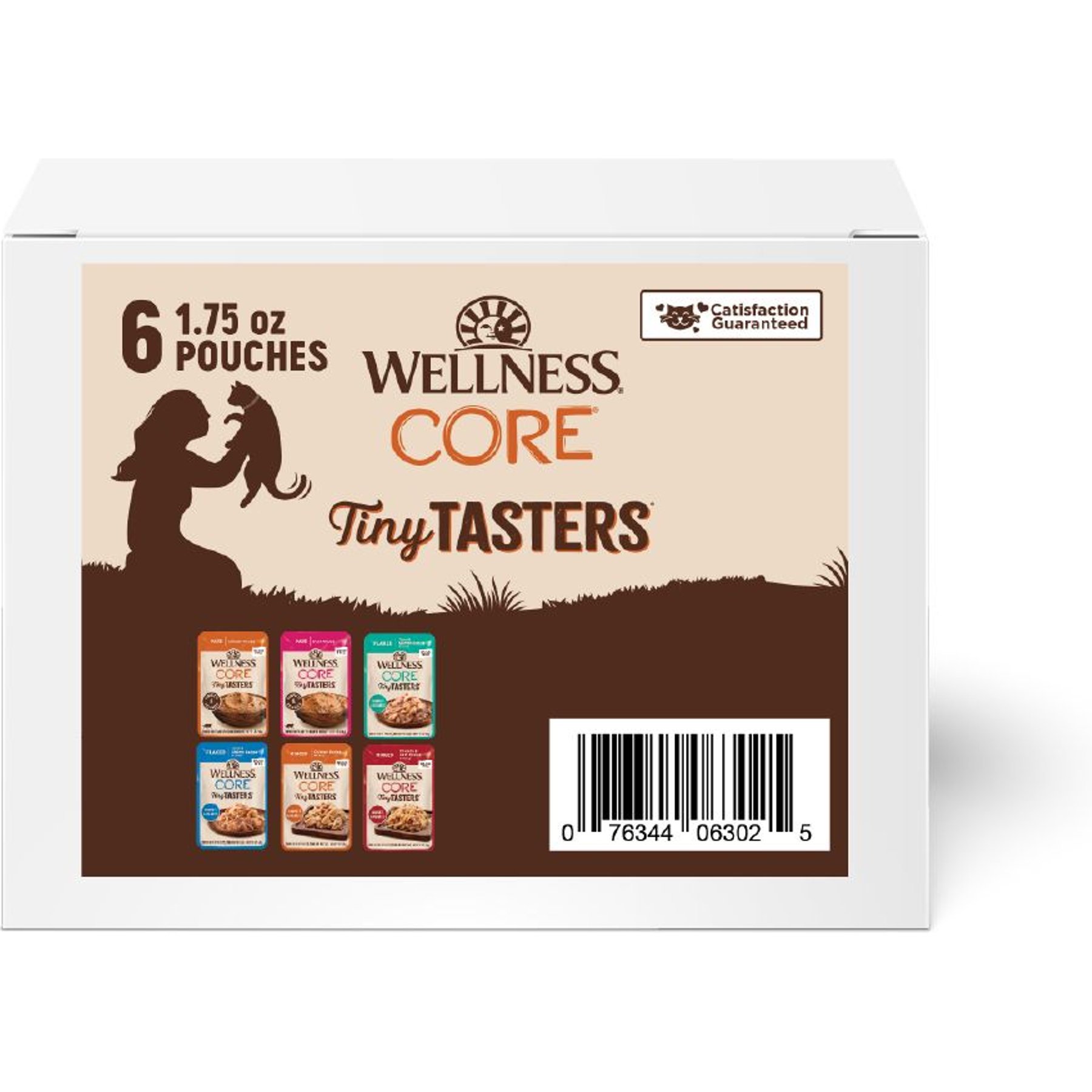 Wellness CORE Tiny Tasters Sampler Pack Natural Grain-Free Wet Cat Food, 1.75-oz pouch, case of 6