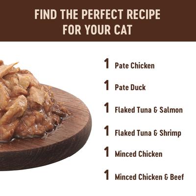 Show full view: Wellness CORE Tiny Tasters Sampler Pack Natural Grain-Free Wet Cat Food, 1.75-oz pouch, case of 6 slide 3 of 9