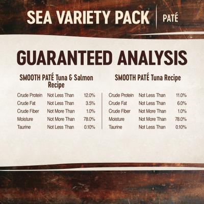 Show full view: Wellness CORE Tiny Tasters Tuna & Salmon, Tuna Pate Sea Variety Pack Grain-Free Cat Food Pouches, 1.75-oz, pack of 12 slide 8 of 11