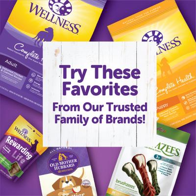 Show full view: Wellness Crunchy WellBars Grain-Free Yogurt, Apples & Bananas Baked Dog Treats, 45-oz bag slide 7 of 9