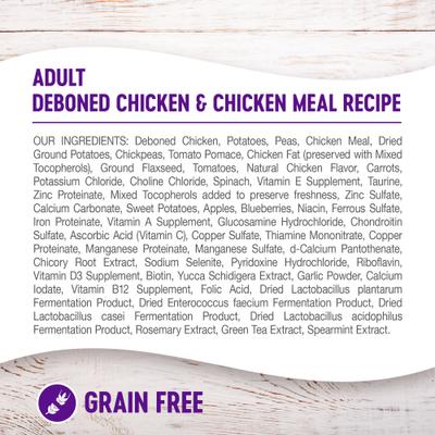 Show full view: Wellness Grain-Free Complete Health Adult Deboned Chicken & Chicken Meal Recipe Dry Dog Food, 24-lb bag slide 7 of 11