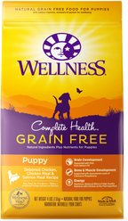 Wellness Grain-Free Complete Health Puppy Deboned Chicken, Chicken Meal & Salmon Meal Recipe Dry Dog Food, 4-lb bag