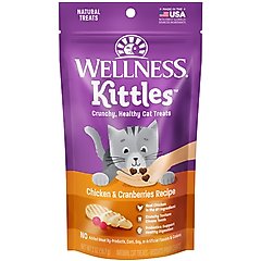 Wellness Kittles Natural Grain-Free Chicken & Cranberries Crunchy Cat Treats, 2-oz bag