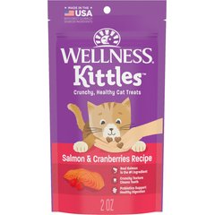 Wellness Kittles Natural Grain-Free Salmon & Cranberries Crunchy Cat Treats, 2-oz bag
