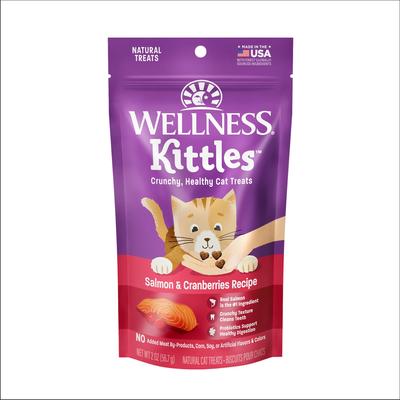 Show full view: Wellness Kittles Natural Grain-Free Salmon & Cranberries Crunchy Cat Treats, 4-oz bundle  slide 3 of 11