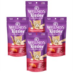 Wellness Kittles Natural Grain-Free Salmon & Cranberries Crunchy Cat Treats, 8-oz bundle