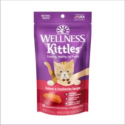 Wellness Kittles Natural Grain-Free Salmon & Cranberries Crunchy Cat Treats, 8-oz bundle slide 2 of 8