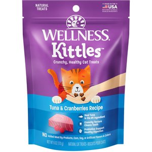 Wellness Kittles Natural Grain-Free Tuna & Cranberries Crunchy Cat Treats, 6-oz bag