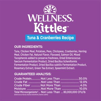 Show full view: Wellness Kittles Natural Grain-Free Tuna & Cranberries Crunchy Cat Treats, 6-oz bag slide 7 of 9