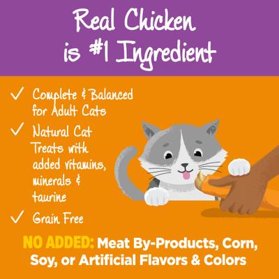Show full view: Wellness Lickable Treats Chicken Recipe Natural Cat Treats, 0.4-oz pouch, pack of 6 slide 4 of 11