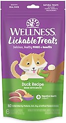 Wellness Lickable Treats Duck Recipe Cat Treats, 0.4-oz pouch, pack of 6