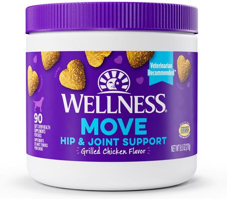 Show full view: Wellness Move Hip & Joint Chicken Flavor Chew Supplements for Dogs, 90 count slide 1 of 10