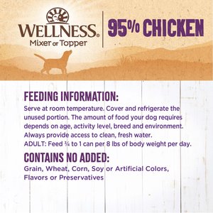 Wellness Ninety-Five Percent Chicken Grain-Free Natural Canned Dog Food, 13.2-oz, case of 12