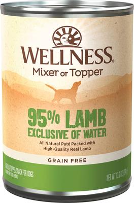 Show full view: Wellness Ninety-Five Percent Lamb Grain-Free Canned Dog Food, 13.2-oz, case of 12 slide 3 of 9