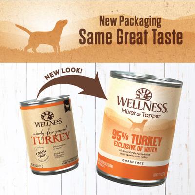 Show full view: Wellness Ninety-Five Percent Turkey Grain-Free Canned Dog Food, 13.2-oz, case of 12 slide 4 of 9