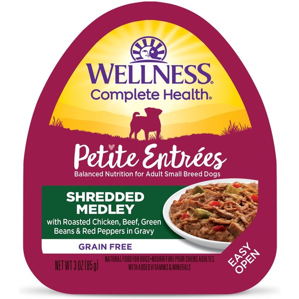 Wellness Complete Health Petite Entrees Adult Small Breed Grain-Free Chicken, Carrots & Red Peppers Mini-Filets Wet Dog Food