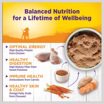 Show full view: Wellness Small Breed Complete Health Puppy Turkey, Oatmeal & Salmon Meal Recipe Dry Dog Food, 4-lb bag + Wellness Complete Health Just for Puppy Canned Dog Food, 12.5-oz, case of 12 slide 4 of 9