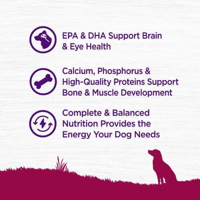 Show full view: Wellness Small Breed Complete Health Puppy Turkey, Oatmeal & Salmon Meal Recipe Dry Dog Food, 4-lb bag + Wellness Soft Puppy Bites Lamb & Salmon Recipe Grain-Free Dog Treats, 3-oz pouch slide 8 of 9