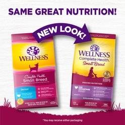 Wellness Small Breed Complete Health Senior Deboned Turkey & Peas Recipe Dry Dog Food, 4-lb bag slide 2 of 9