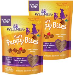 Wellness Soft Puppy Bites Lamb & Salmon Grain-Free Dog Treats, 16-oz bundle