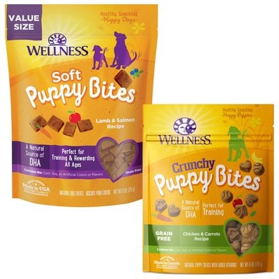 Wellness Wellness Soft Puppy Bites Lamb & Salmon Treats + Chicken & Carrots Recipe Dog Treats