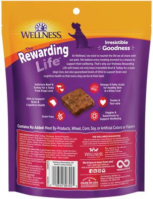 Show full view: Wellness The Rewarding Life Lamb & Salmon + Beef & Turkey Dog Treats slide 7 of 9