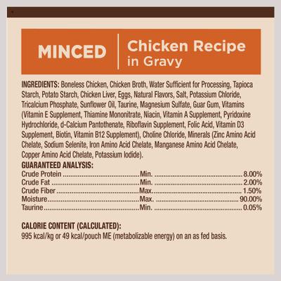 Show full view: Wellness CORE Tiny Tasters Chicken Grain-Free Minced Wet Cat Food, 1.75-oz pouch, case of 12 slide 9 of 12