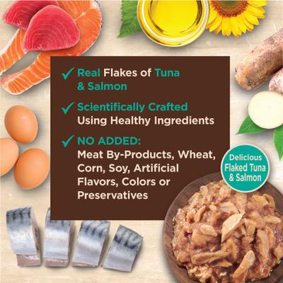 Show full view: Wellness CORE Tiny Tasters Tuna & Salmon Grain-Free Flaked Wet Cat Food, 1.75-oz pouch, case of 12 slide 6 of 12