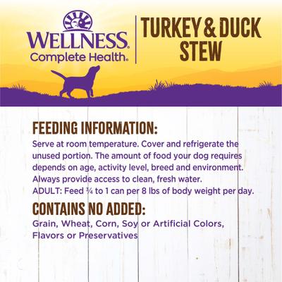 Show full view: Wellness Turkey & Duck Stew with Sweet Potatoes & Cranberries Canned Dog Food, 12.5-oz, case of 12 slide 9 of 11