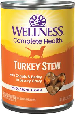 Show full view: Wellness Turkey Stew with Barley & Carrots Canned Dog Food, 12.5-oz, case of 12 slide 3 of 11