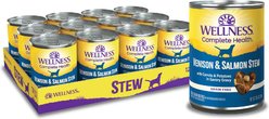 Wellness Venison & Salmon Stew with Potatoes & Carrots Canned Dog Food, 12.5-oz, case of 12