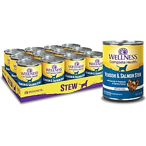 Wellness Venison & Salmon Stew with Potatoes & Carrots Canned Dog Food, 12.5-oz, case of 12