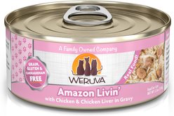 Weruva Amazon Livin' with Chicken Breast & Chicken Liver in Gravy Cat Food, 5.5-oz, case of 24