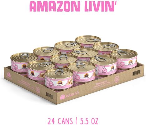 Show full view: Weruva Amazon Livin' with Chicken Breast & Chicken Liver in Gravy Cat Food, 5.5-oz, case of 24 slide 3 of 13
