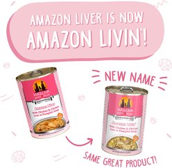 Weruva Amazon Livin' with Chicken & Chicken Liver in Pumpkin Soup Grain-Free Canned Dog Food, 14-oz, case of 12 slide 2 of 9