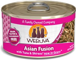Weruva Asian Fusion with Tuna & Shirasu Grain-Free Canned Cat Food, 3-oz, case of 24