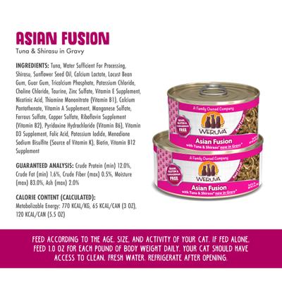 Show full view: Weruva Asian Fusion with Tuna & Shirasu Grain-Free Canned Cat Food, 3-oz, case of 24 slide 5 of 13