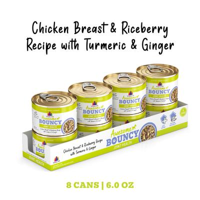 Show full view: Weruva Awesome Bouncy, Chicken Breast & Riceberry Recipe with Turmeric & Ginger Adult Gluten-Free Shredded Canned Wet Dog Food, 6-oz can, case of 8 slide 3 of 12