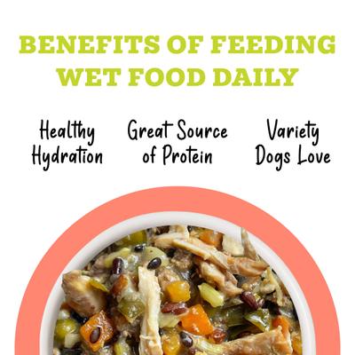 Show full view: Weruva Awesome Bouncy Magnificent Mobility Variety Pack Adult Gluten-Free Chicken Shredded Canned Wet Dog Food, 6-oz can, case of 9 slide 7 of 11