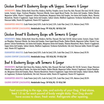 Show full view: Weruva Awesome Bouncy Magnificent Mobility Variety Pack Adult Gluten-Free Chicken Shredded Canned Wet Dog Food, 6-oz can, case of 9 slide 5 of 11