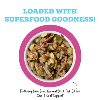 Show full view: Weruva Awesome Shiny, Beef & Brown Rice Recipe with Flaxseed Adult Gluten-Free Shredded Canned Wet Dog Food, 14-oz can, case of 10 slide 4 of 12