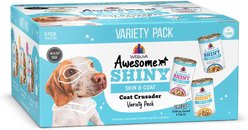 Weruva Awesome Shiny Coat Crusader Variety Pack Adult Gluten-Free Chicken Shredded Canned Wet Dog Food, 14-oz can, case of 9