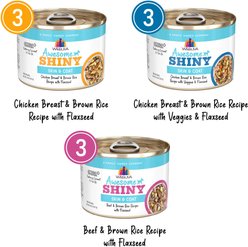 Weruva Awesome Shiny Coat Crusader Variety Pack Adult Gluten-Free Chicken Shredded Canned Wet Dog Food, 6-oz can, case of 9 slide 2 of 9
