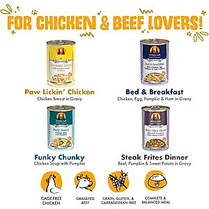 Weruva Baron's Batch Variety Pack Grain-Free Canned Dog Food, 14-oz, case of 12